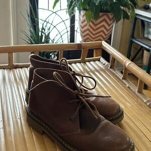 Zara Boys Leather Chukka Brown Leather Boots -Size EU 32